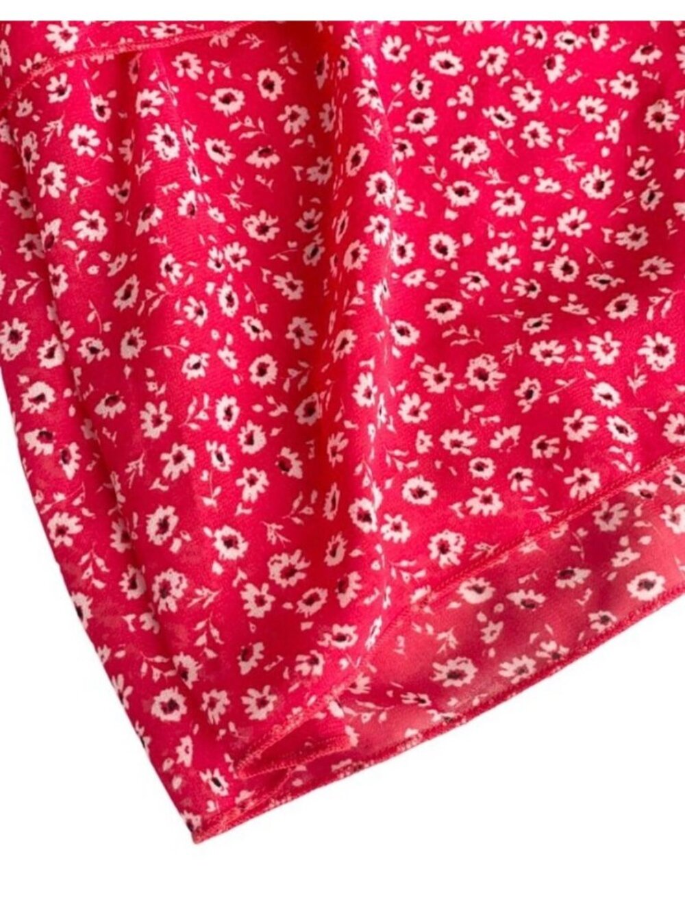 H&M Divided Red Floral Long-Sleeve Tiered Mini Dress XXS NWT - Picture 7 of 13